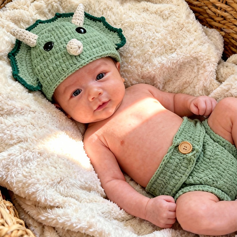 2 adet Tığ Işi Dinozor Yenidoğ - Infant Photography Props Outfit incelemesi ve fiyatı