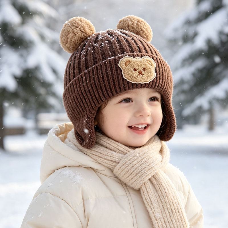 1-10 adet bebek ayı kulaklı ör - Infant Beanie Hat With Ears incelemesi ve fiyatı